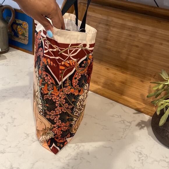 Bohemian witchy cottage core Canvas lightweight reusable grocery tote Retro bag - Picture 3 of 9